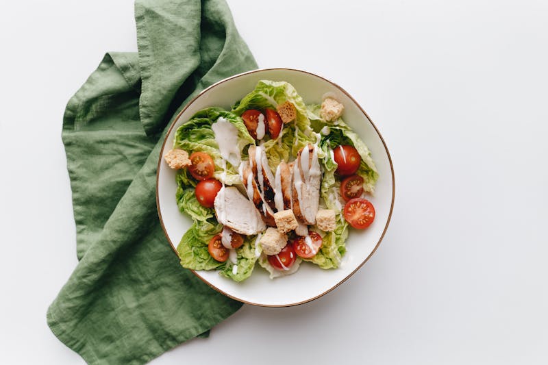 classic Caesar salad with croutons and parmesan